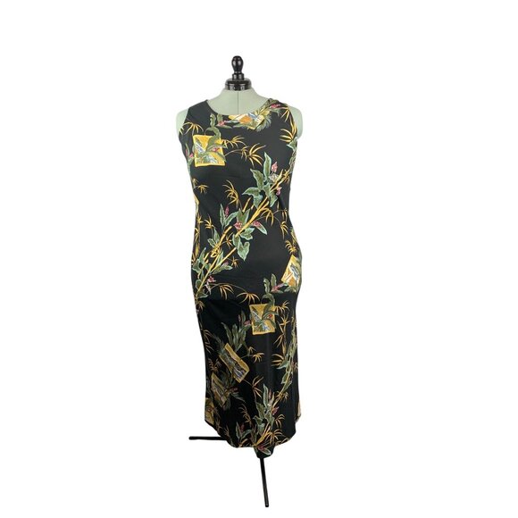 The Hawaiian Original Black Sleeveless Tropical Maxi Dress XL - Picture 1 of 5